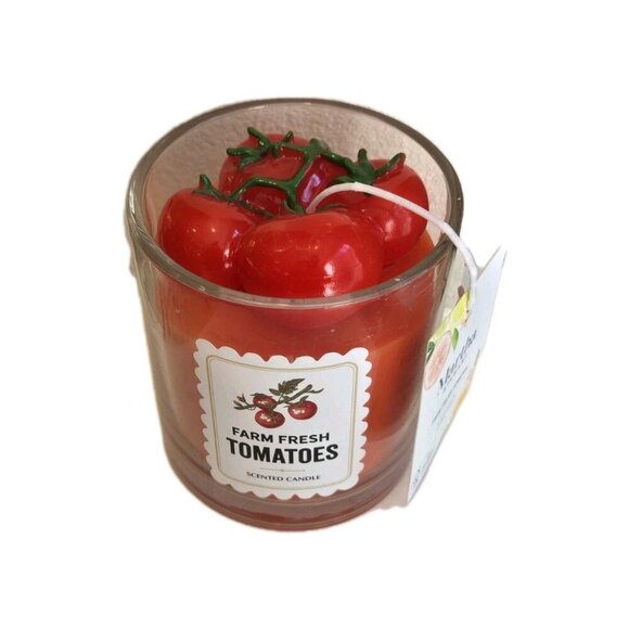 New Marthra Stewart Red Green Fresh Farm Tomato Cooking Kitchen Candle Decor - Picture 2 of 4